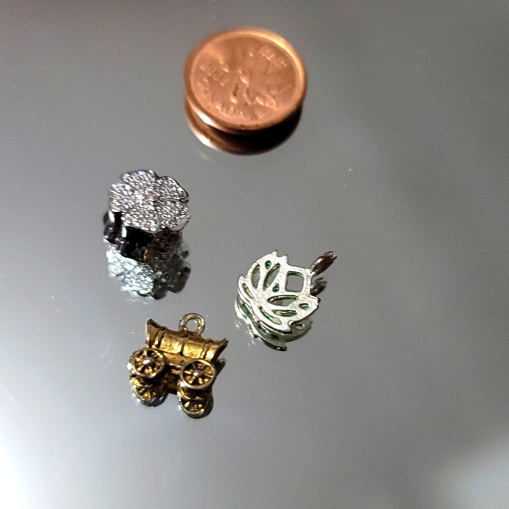Lot is for three bracelet charms one is for Pandora bracelet or similar Style